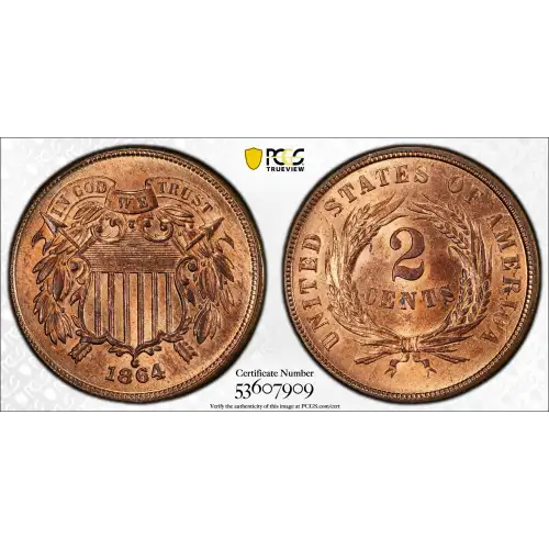 1864 2C Large Motto, RB