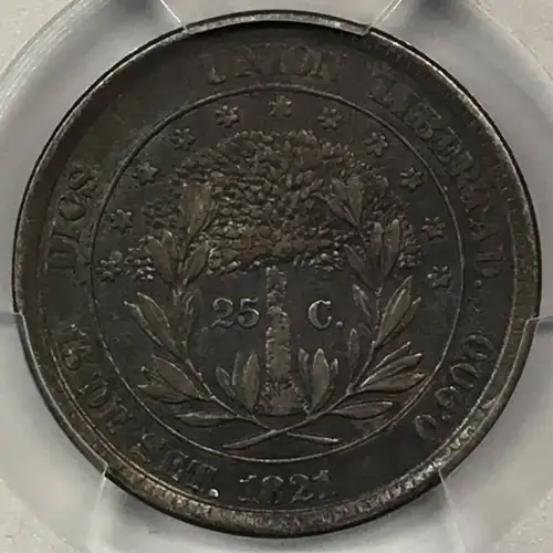 1871 Honduras Silver 25 Centavos PCGS XF-45 (5)