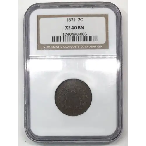 1871 Two-Cent Piece NGC XF-40 BN