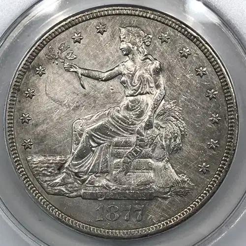 1877 S Trade Silver Dollar ANACS AU-58 (5)