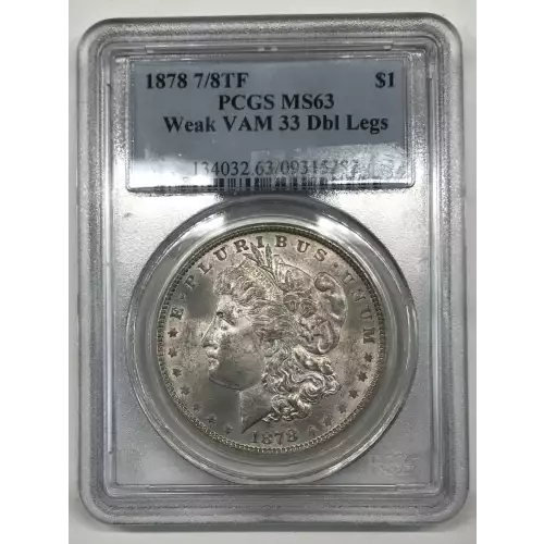 1878 7/8TF $1 VAM 33, Doubled Legs