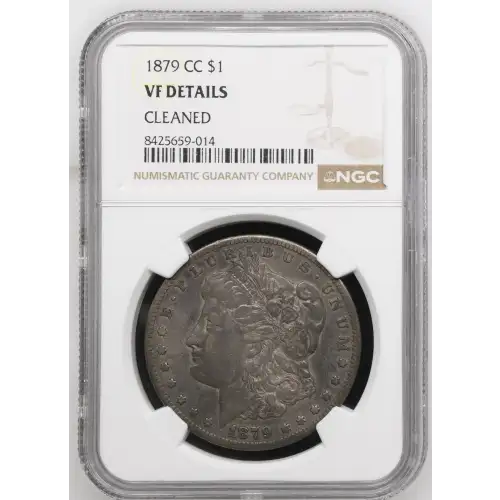 1879 CC Morgan Silver Dollar NGC VF Details (cleaned) (2)