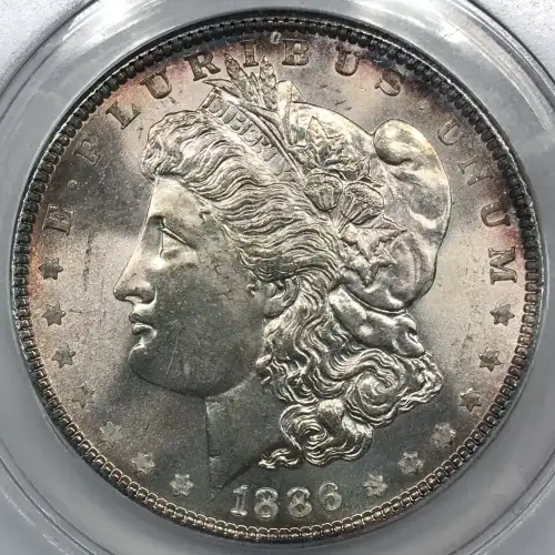 1886 P Morgan Silver Dollar ANACS MS-64 HOT 50 & WOW! VAM-1C 3 + 2 Clashed Reverse (4)