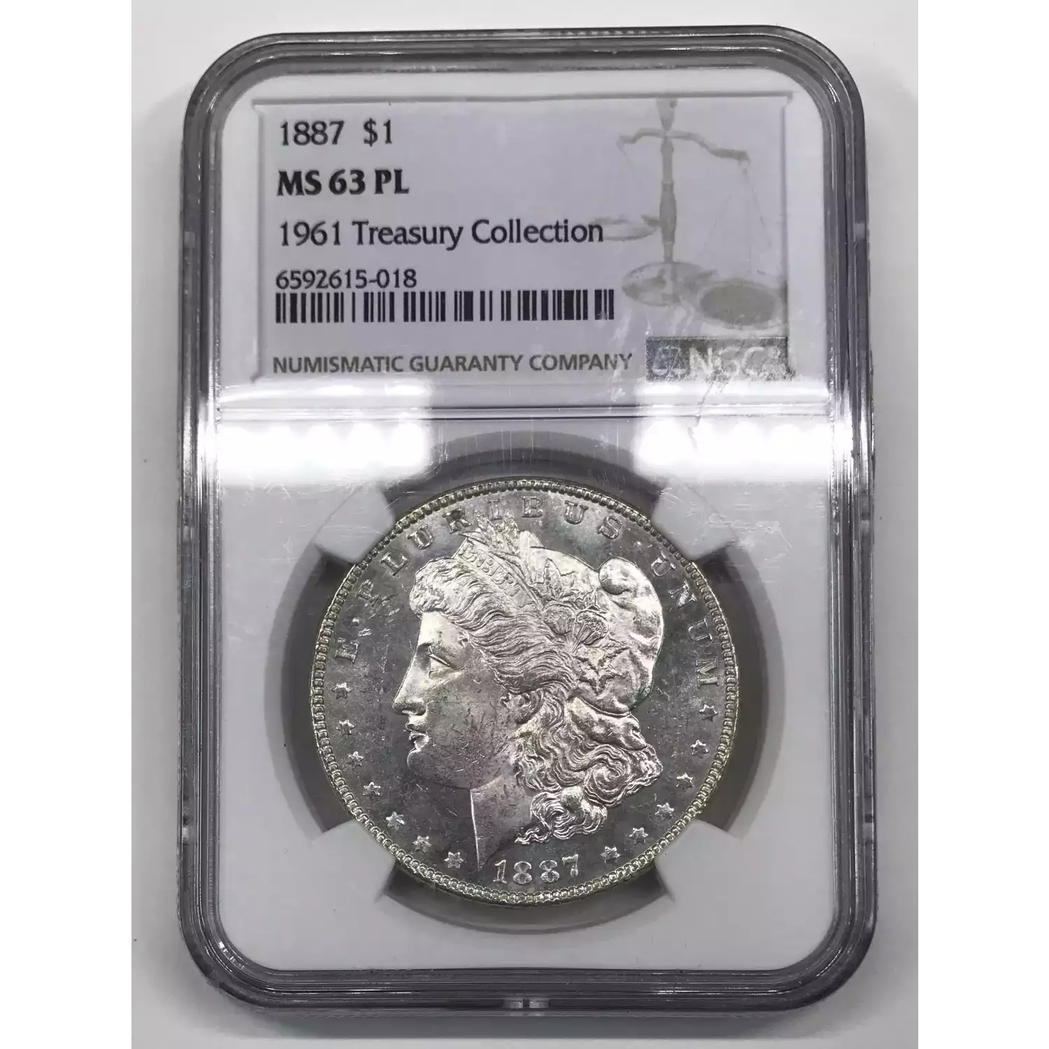 高鑑定　1887年 イタリア リラ PCGS MS63 高鑑定 1887年 イタリア リラ PCGS MS63 1887-S Morgan Silver