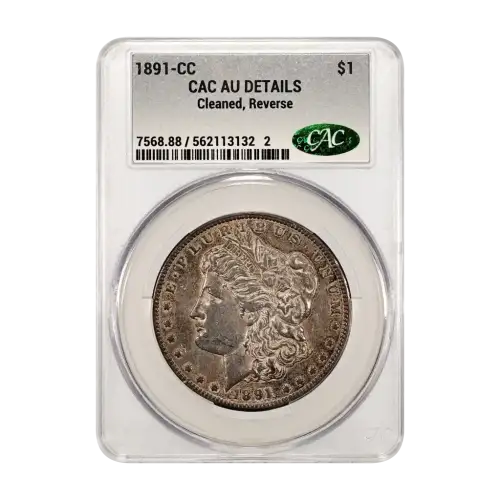 1891 CC Morgan Silver Dollar CACG AU Details (2)