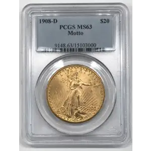 1908-D $20 Motto