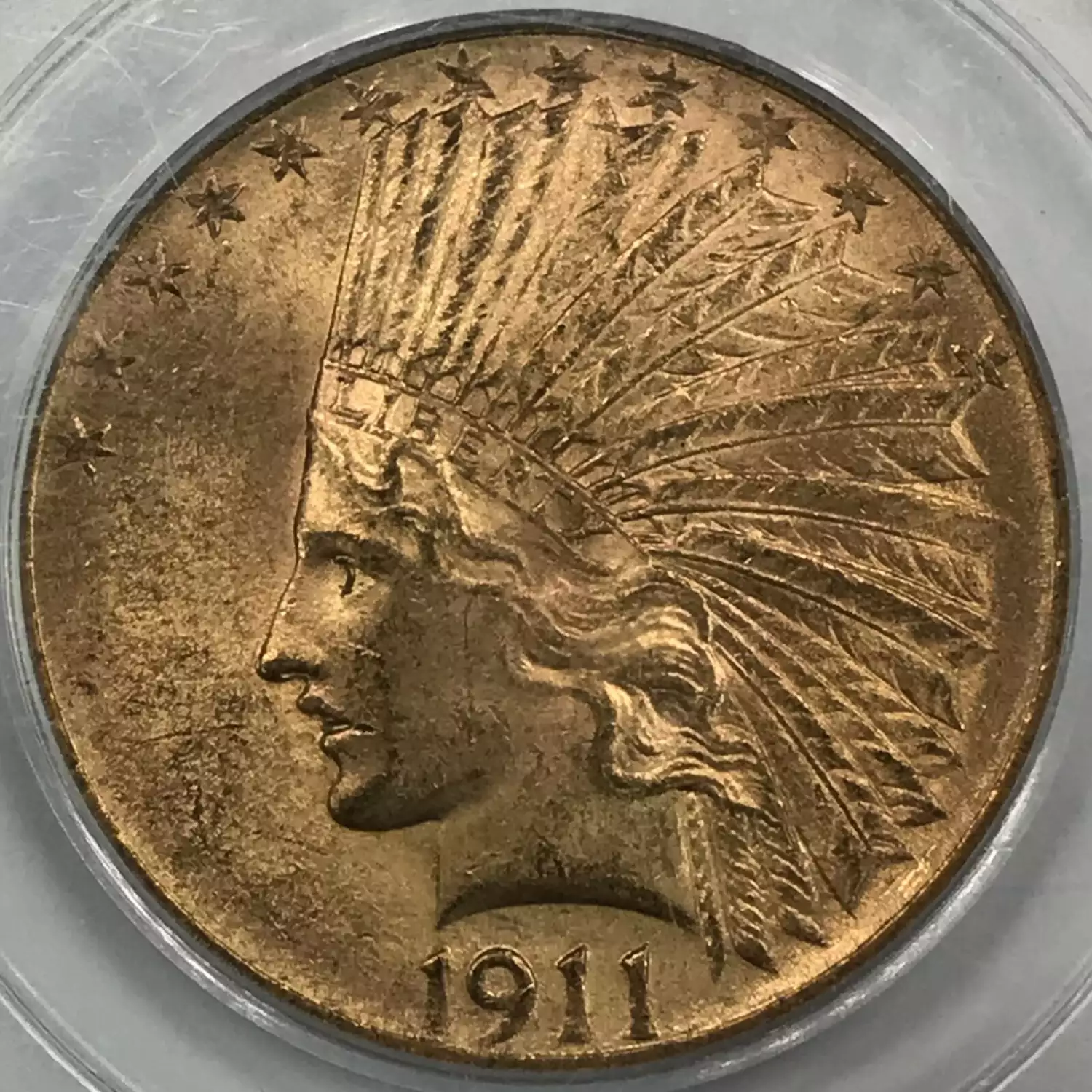 1911 $10 Gold Indian Head Eagle PCGS MS-62 - Old Pueblo Coin