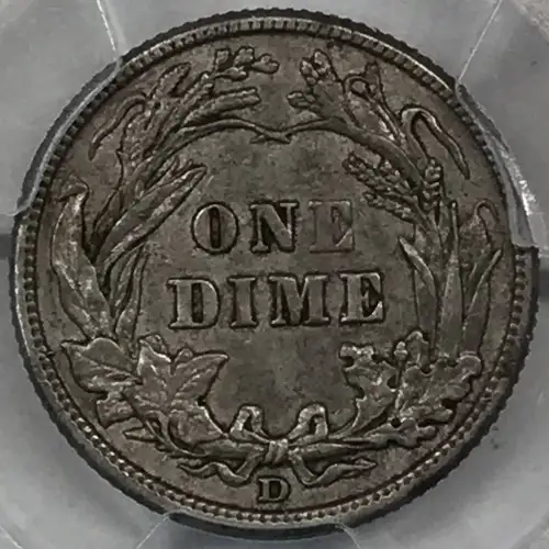 1912 D Barber Liberty Head Dime PCGS AU-50 (3)