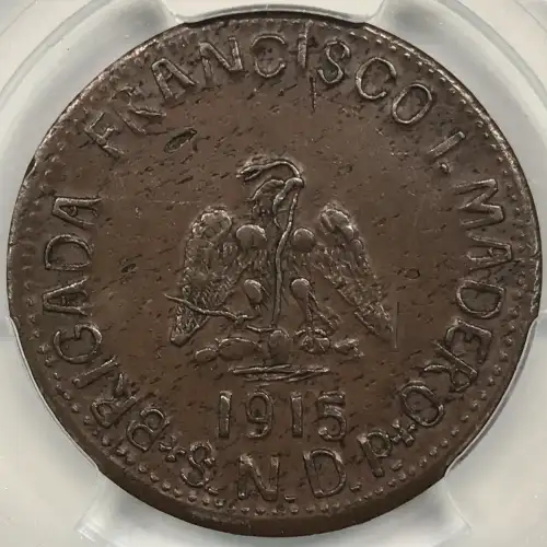 1915 Chiconcuautla, Puebla Mexico Revolutionary Copper 20 Centavos PCGS AU-55 (4)