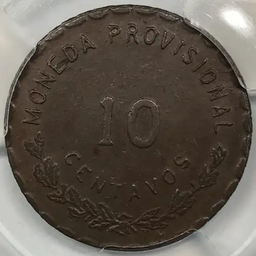 1915 Oaxaca Mexico Revolutionary Copper 10 Centavos PCGS AU-58 (3)
