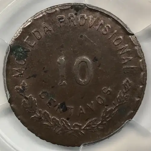 1915 Oaxaca Mexico Revolutionary Copper 10 Centavos PCGS UNC Details  (3)