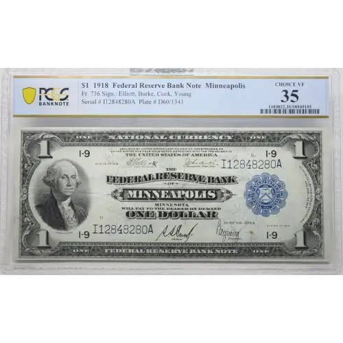 1918 $1 I12848280A PCGS 35