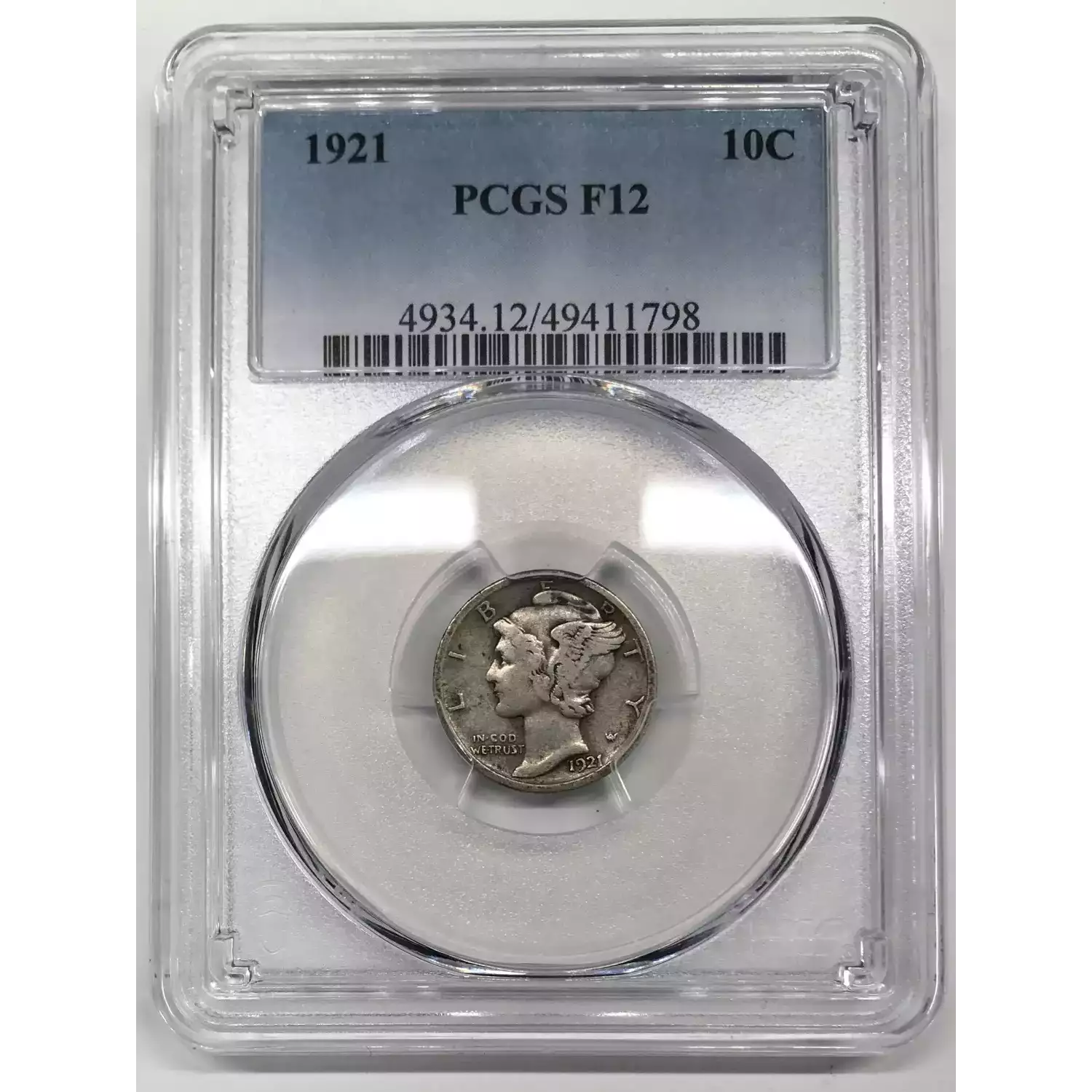 1921 Mercury Dime PCGS F-12 - Old Pueblo Coin