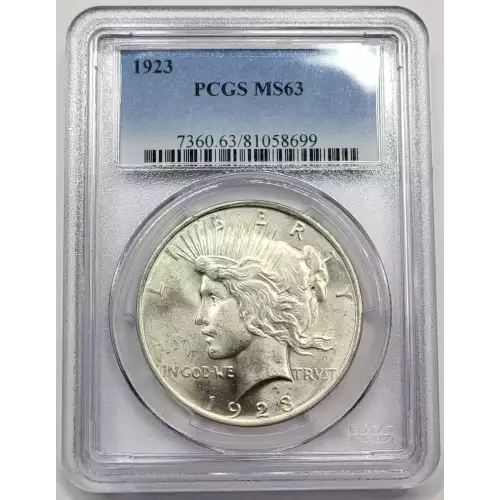  1923 P Peace Silver Dollar PCGS MS-63 (3)