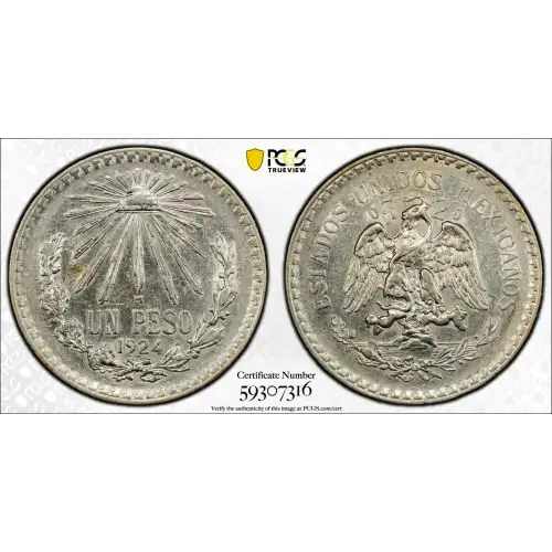 1924-M Peso KM-455 Ag