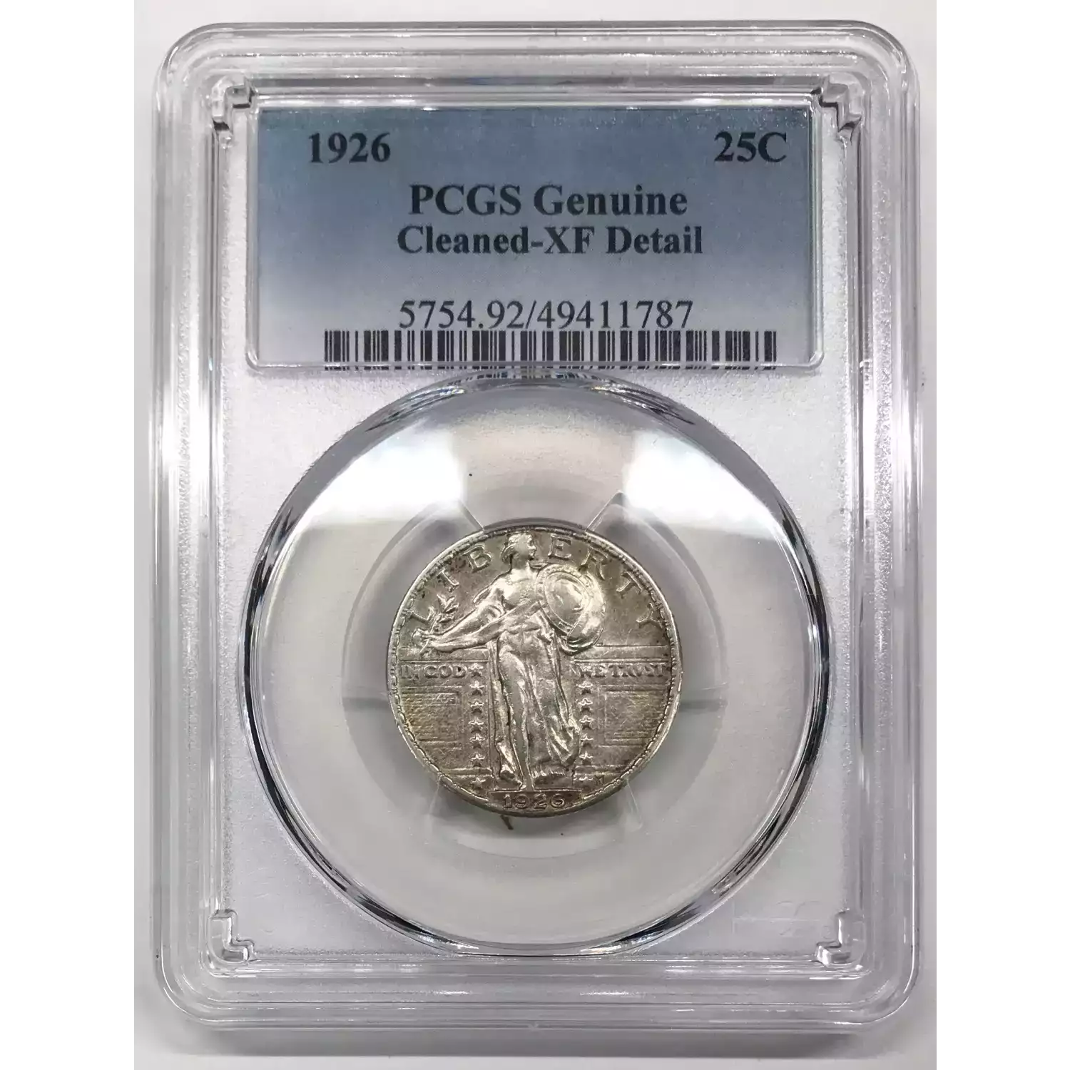 1926 Standing Liberty Quarter PCGS Genuine - XF Details (92 - Cleaned ...