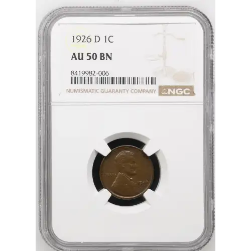 1926 D Lincoln Wheat Cent NGC AU-50 BN (2)