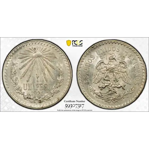 1926-M Peso KM-455  Ag