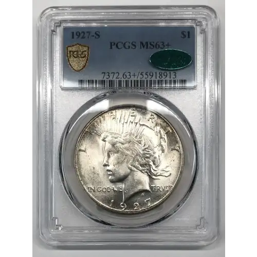 1927 S Peace Silver Dollar PCGS MS-63+ Plus CAC (2)