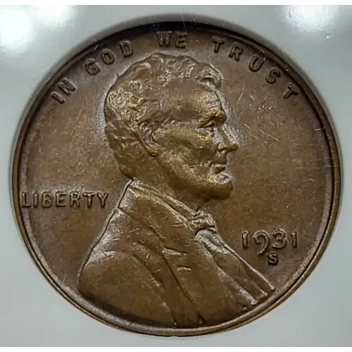 1931 S Lincoln Wheat Cent ANACS AU-58 Soapbox Holder