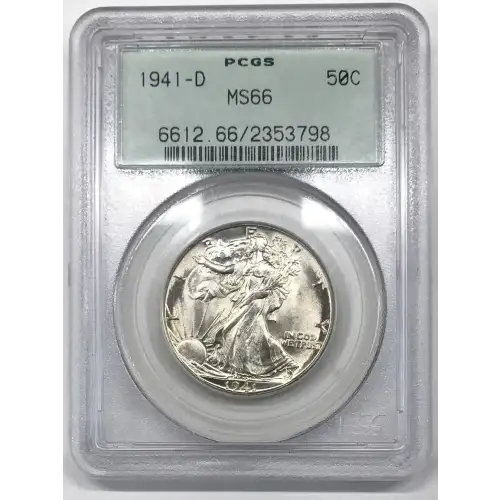 1941 D Walking Liberty Half Dollar PCGS MS-66