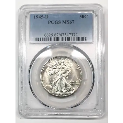 1945‑D Walking Liberty Half Dollar PCGS MS‑67