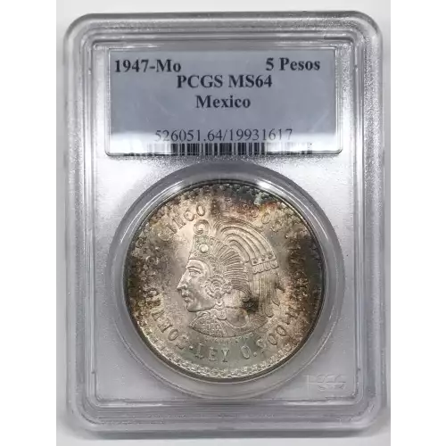1947-Mo 5 Peso Cuauhtemoc
