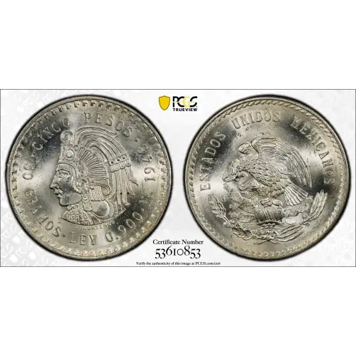 1948-Mo 5 Peso Cuauhtemoc