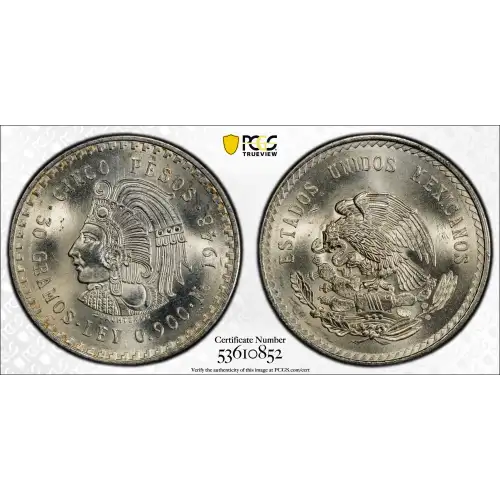1948-Mo 5 Peso Cuauhtemoc
