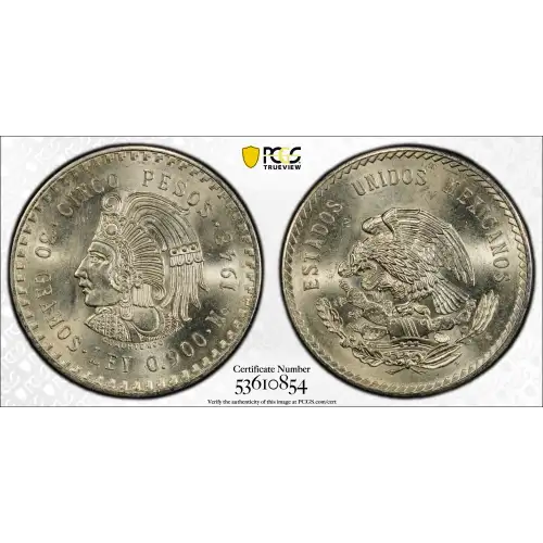 1948-Mo 5 Peso Cuauhtemoc