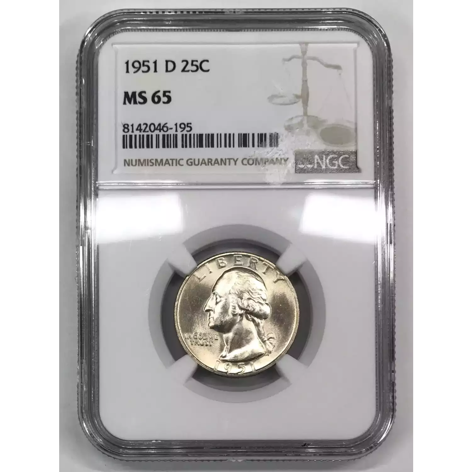 1951-D Silver Washington Quarter NGC MS-65 - Old Pueblo Coin