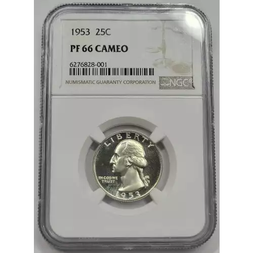 1953 P Silver Washington Quarter NGC PF-66 CAMEO (4)