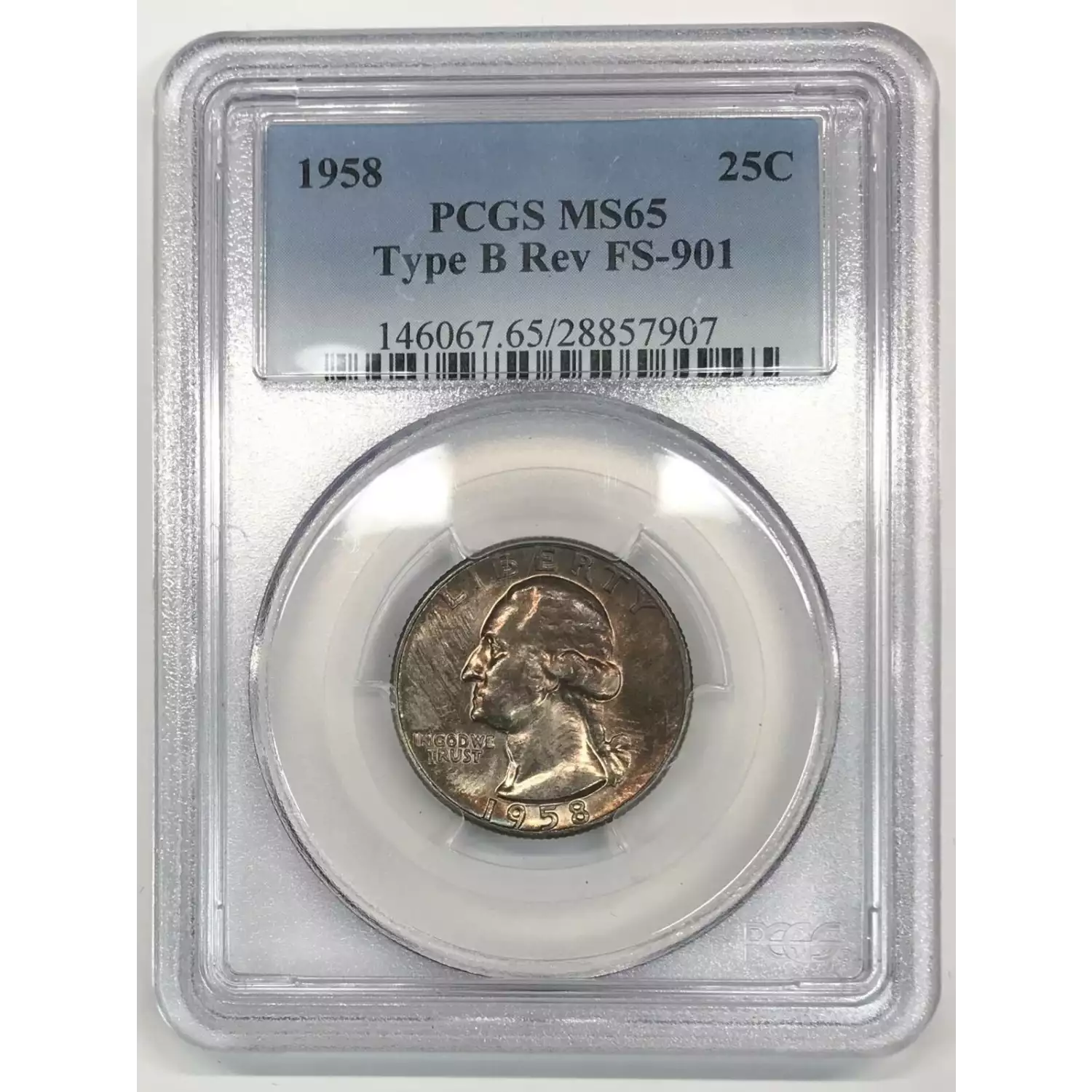 1958 Silver Washington Quarter PCGS MS-65 Type B Rev FS-901 - Old ...