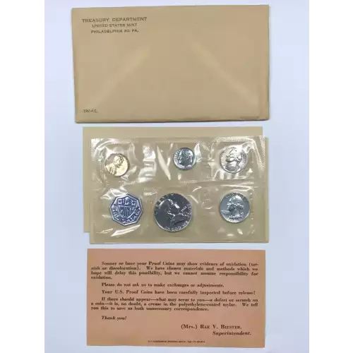 1961 US Mint Silver Proof Set w OGP Envelope & Paper