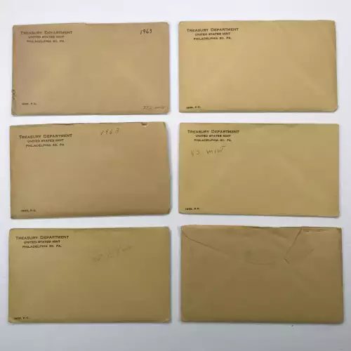 1963 US Mint Silver Proof Set w OGP Envelope & Paper (5)