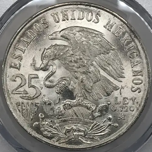 1968-Mo 25 Peso Olympic KM-479.1 Rings Align, Straight Tongue (3)