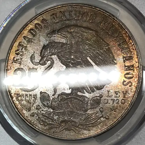 1968-Mo 25 Peso Olympic KM-479.1 Rings Align, Straight Tongue (3)