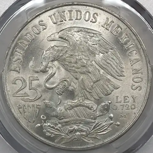 1968-Mo 25 Peso Olympic KM-479.1 Rings Align, Straight Tongue (3)