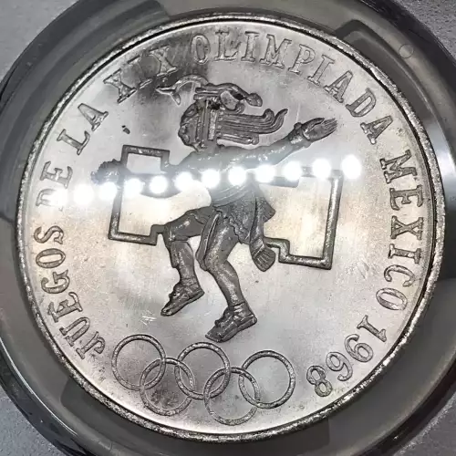 1968-Mo 25 Peso Olympic Type 1 KM-479.1 (5)