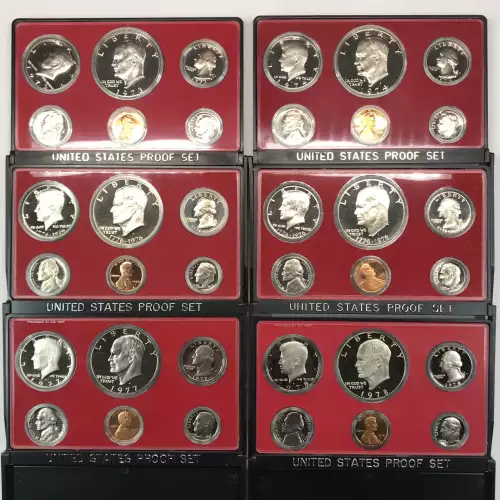 1973-1978 Proof Sets w US Mint Box - Complete Clad Proof Ike Eisenhower Dollars