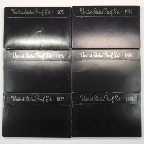 1973-1978 Proof Sets w US Mint Box - Complete Clad Proof Ike Eisenhower Dollars