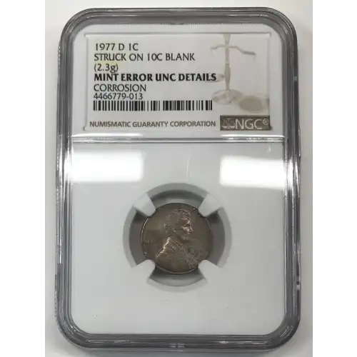 1977 STRUCK ON 10C BLANK (2.3g) (3)