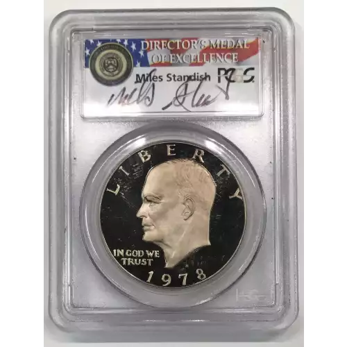 1978-S Proof Clad Ike Eisenhower Dollar PCGS PR-69 DCAM - Miles Standish Signature Label - Tomaska ECC 