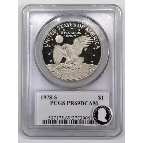 1978-S Proof Clad Ike Eisenhower Dollar PCGS PR-69 DCAM - Miles Standish Signature Label - Tomaska ECC 