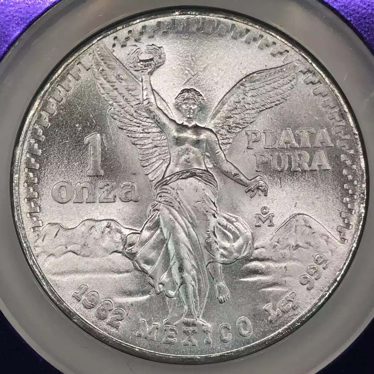 1982-Mo Mexico 1 oz Silver Libertad Onza NGC MS-66 TraderBea - Old