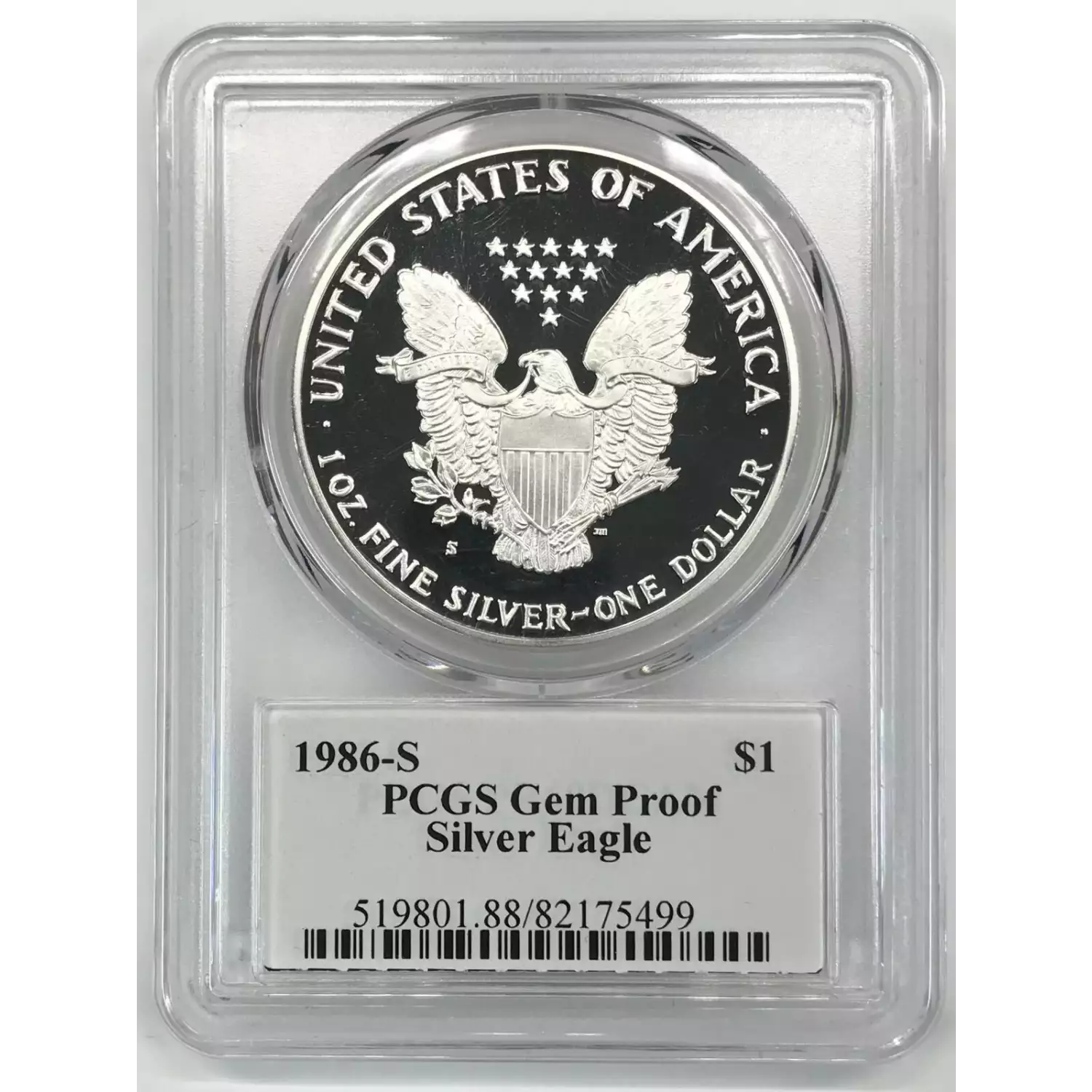 1986-S PCGS Gem Proof DCAM Mercanti Signature Silver Eagle - Old Pueblo ...