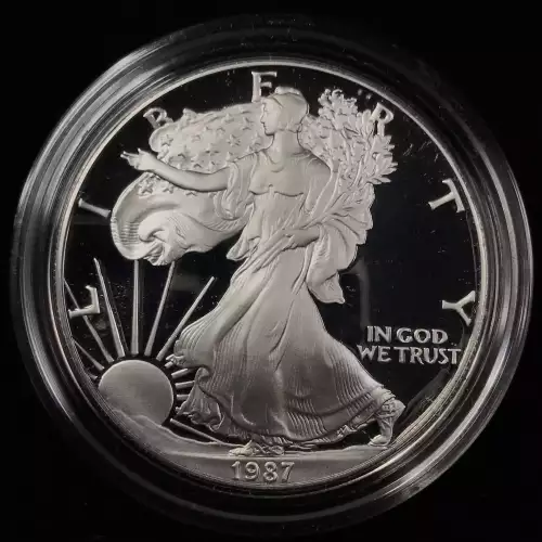 1987-S Proof Silver Eagle w OGP - Box & COA