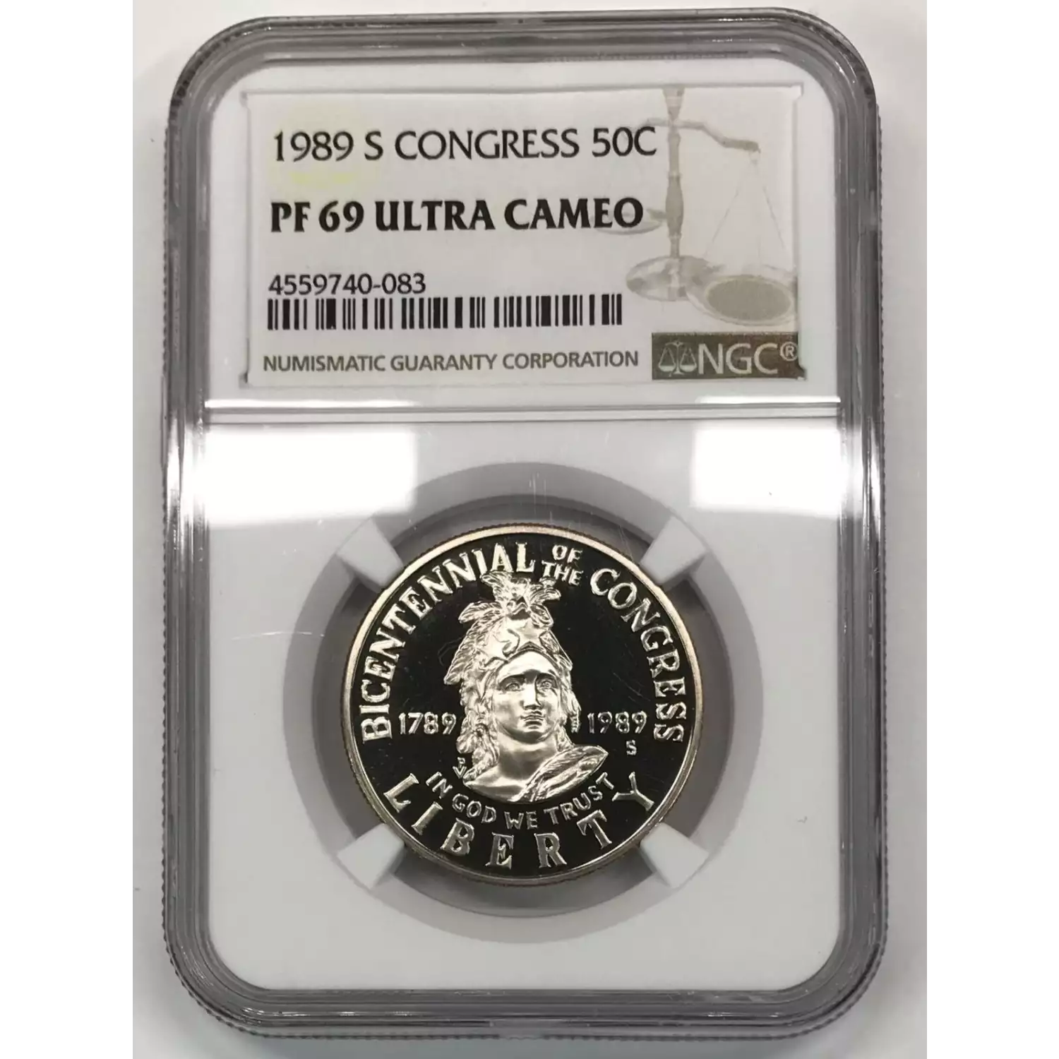 1989-S Congress Bicentennial Commemorative Clad Half Dollar NGC PF-69 ...