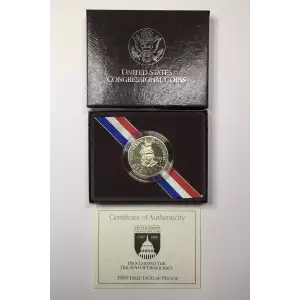 1989-S Congress Bicentennial Proof Clad Half Dollar w US Mint OGP - Box & COA 