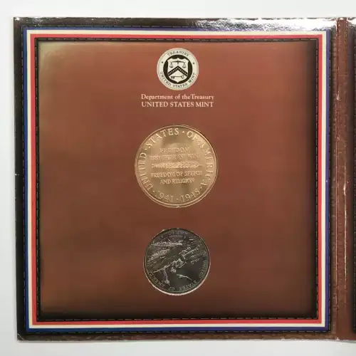 1991-1995 World War II Coin & Victory Medal Set - Uncirculated Clad Half Dollar (3)